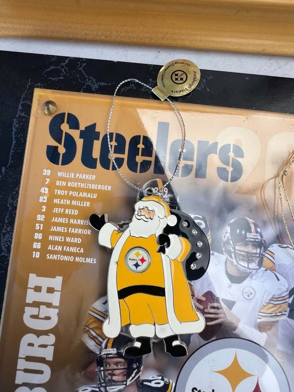 Pittsburgh Steelers Santa Claus Christmas Ornament Metal